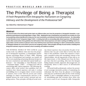 Privilege of Being a Therapist